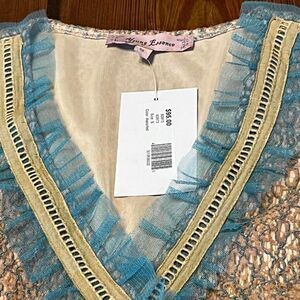 Young‎ Essence Dress New With Tags Nude lace blue ruffle dress